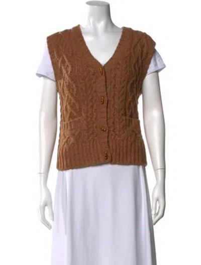 Pre-owned Re/done V-neck Sweater In Brown