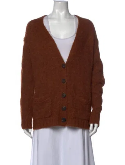 Pre-owned Re/done V-neck Sweater In Brown/neutrals