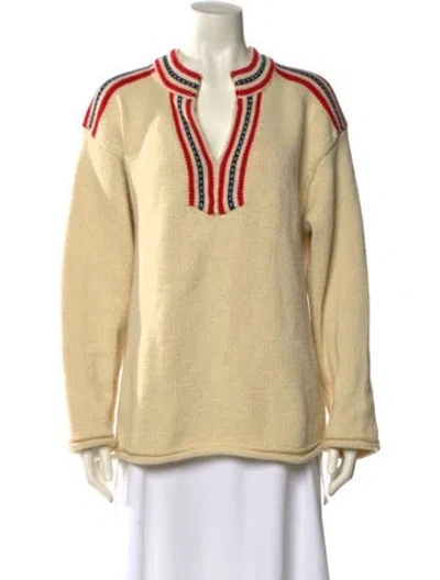 Pre-owned Re/done V-neck Sweater In Neutral