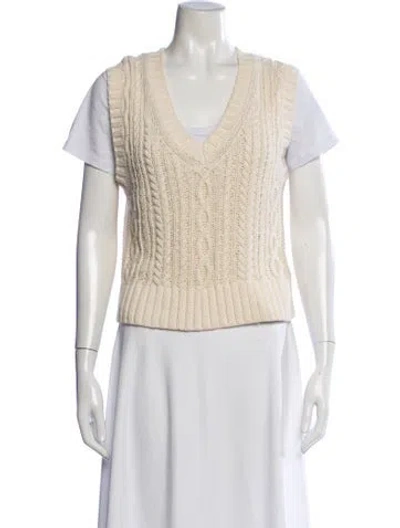 Pre-owned Re/done V-neck Sweater In Neutrals