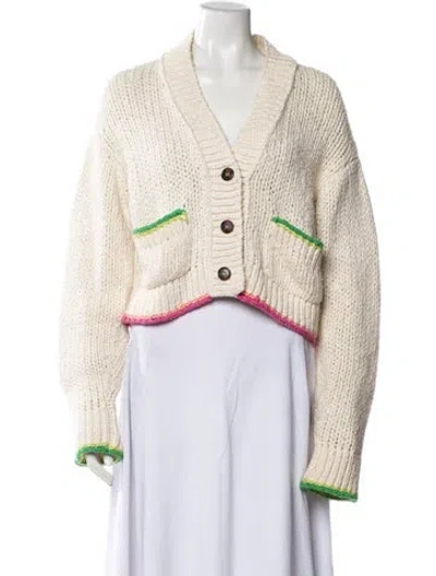 Pre-owned Re/done V-neck Sweater In Neutrals