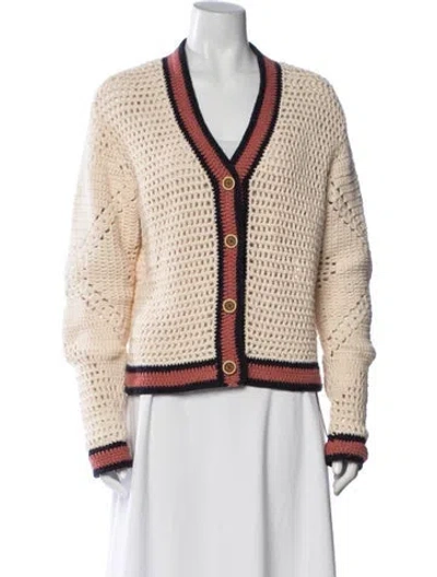 Pre-owned Re/done V-neck Sweater In Neutrals