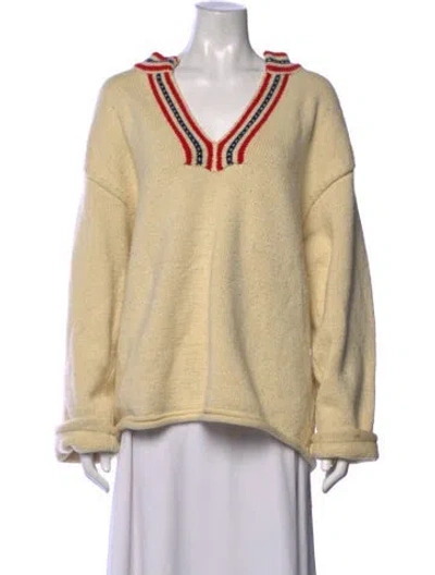 Pre-owned Re/done V-neck Sweater In Neutrals