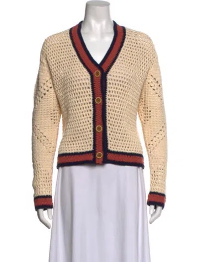 Pre-owned Re/done V-neck Sweater In Neutrals