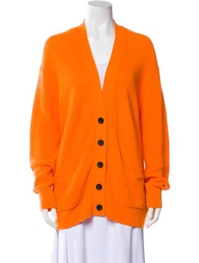 Pre-owned Re/done V-neck Sweater In Orange