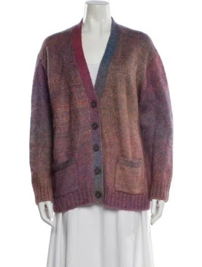 Pre-owned Re/done V-neck Sweater In Purple