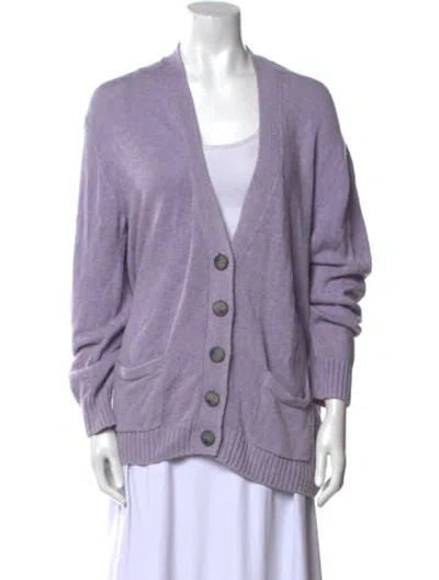 Pre-owned Re/done V-neck Sweater In Purple