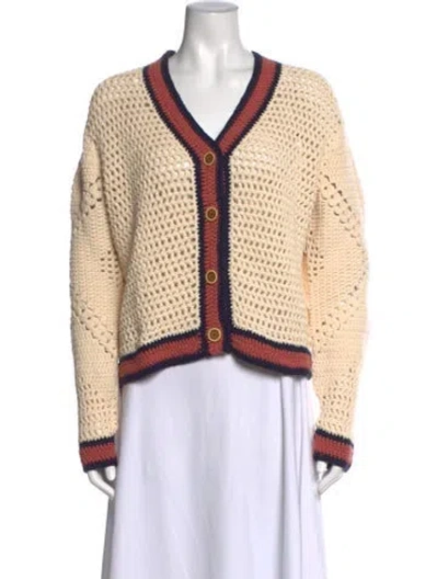 Pre-owned Re/done V-neck Sweater W/ Tags In Neutrals