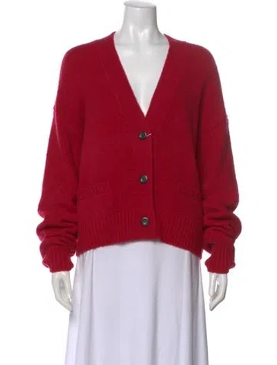 Pre-owned Re/done V-neck Sweater W/ Tags In Red