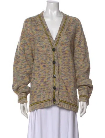 Pre-owned Re/done V-neck Sweater W/ Tags In Yellow