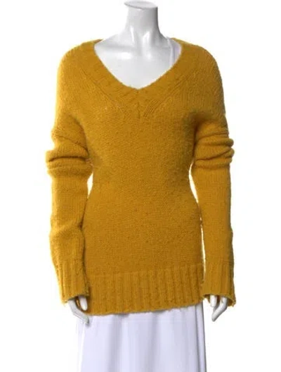 Pre-owned Re/done V-neck Sweater In Yellow