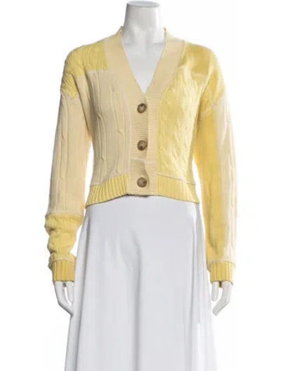 Pre-owned Re/done V-neck Sweater In Yellow