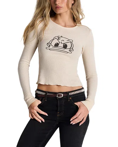 Re/done Waffle Baby Long Sleeve Graphic Tee In Neutral