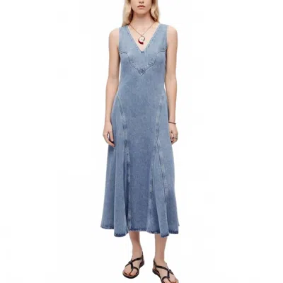 Re/done Western Denim Dress In Mojave In Blue