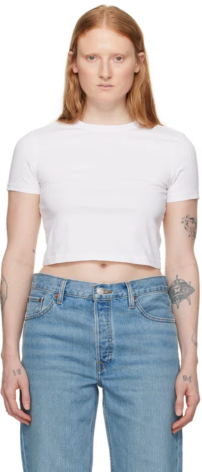 Re/done White Micro T-shirt In Optic White