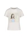 Re/done White Printed Cotton T-shirt In White