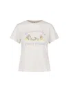 Re/done White Printed Cotton T-shirt In Multi