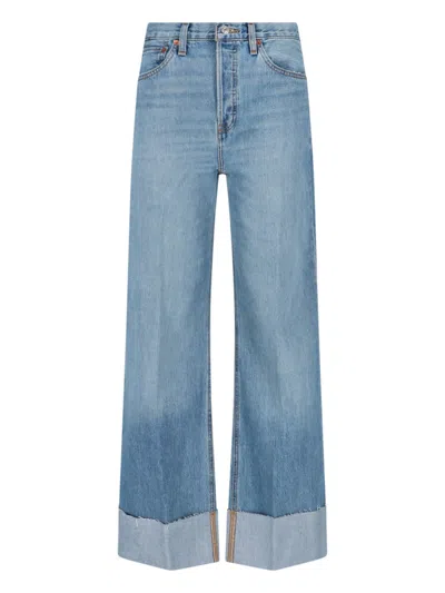 Re/done Wide Jeans In Blue