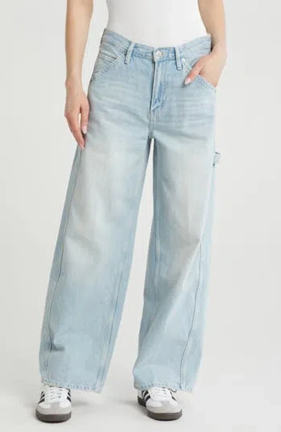 Re/done Wide Leg Carpenter Jeans In Blue
