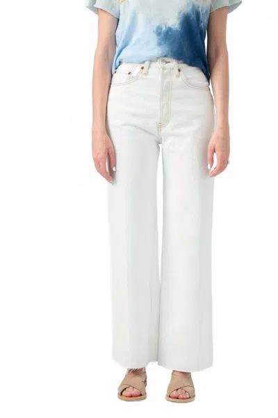 Re/done Wide Leg Crop Jeans In Bleach Light In Multi