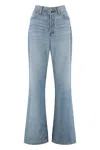 Re/done High Waist Flared Leg Denim Trousers