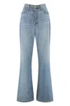 Re/done High Waist Flared Leg Denim Trousers