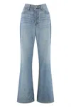 Re/done High Waist Flared Leg Denim Trousers