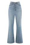 Re/done High Waist Flared Leg Denim Trousers