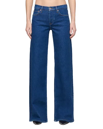 Re/done Wide Leg Jeans In Dark Star In Blue