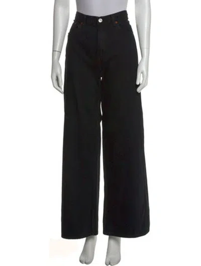 Pre-owned Re/done Wide Leg Pants In Black