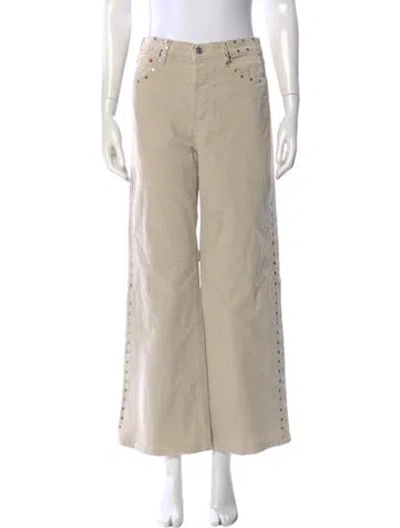 Pre-owned Re/done Wide Leg Pants In Neutral