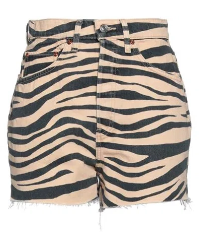 Re/done Woman Denim Shorts Apricot Size 28 Cotton In Orange