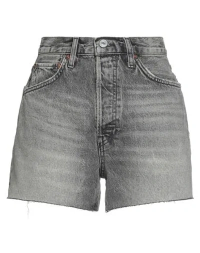 Re/done Woman Denim Shorts Black Size 24 Cotton