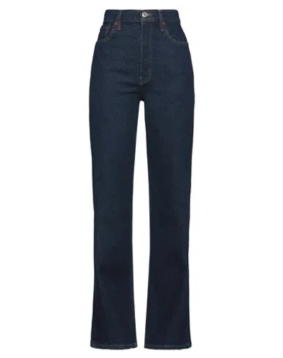 Re/done Woman Jeans Blue Size 26 Cotton, Recycled Cotton, Polyester, Elastane