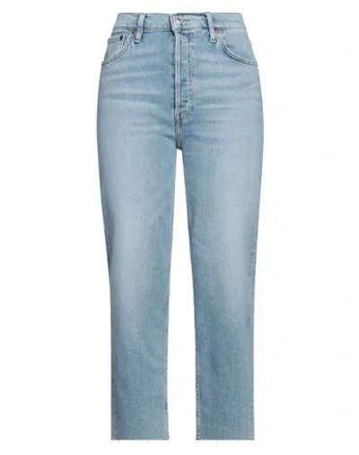 Re/done Woman Jeans Blue Size 27 Cotton, Polyester, Elastomultiester, Elastane