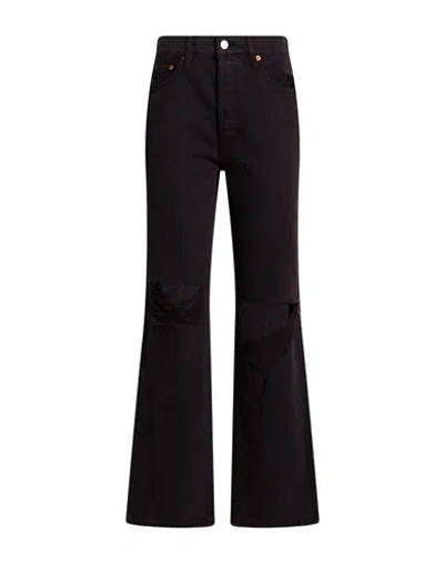 Re/done Woman Jeans Charcoal Size 24 Cotton In Grey