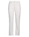 Re/done Woman Jeans Cream Size 32 Cotton, Elastane In White
