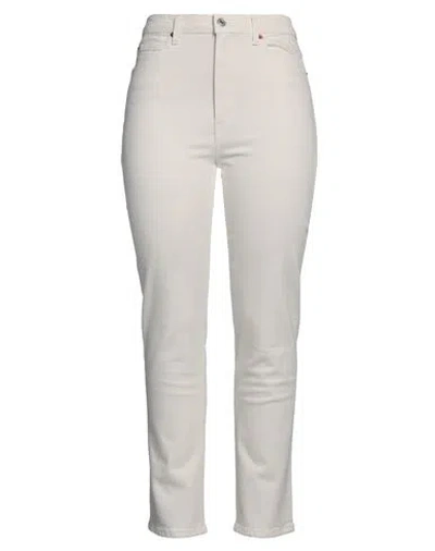 Re/done Woman Jeans Ivory Size 30 Cotton, Elastane In White