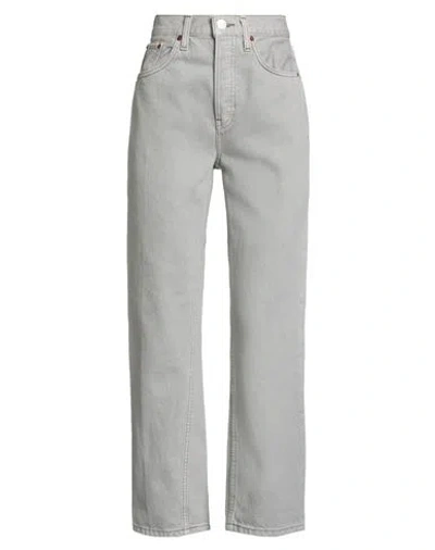 Re/done Woman Jeans Light Grey Size 25 Cotton In Gray