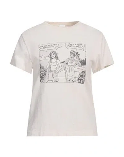 Re/done Woman T-shirt Off White Size L Cotton