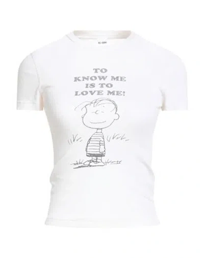 Re/done Woman T-shirt Off White Size M Cotton