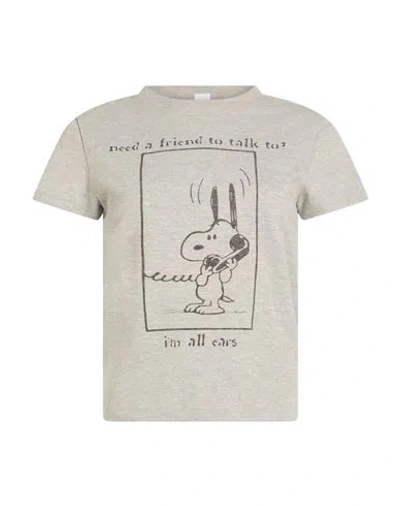 Re/done Woman T-shirt Grey Size S Cotton, Polyester In Gray