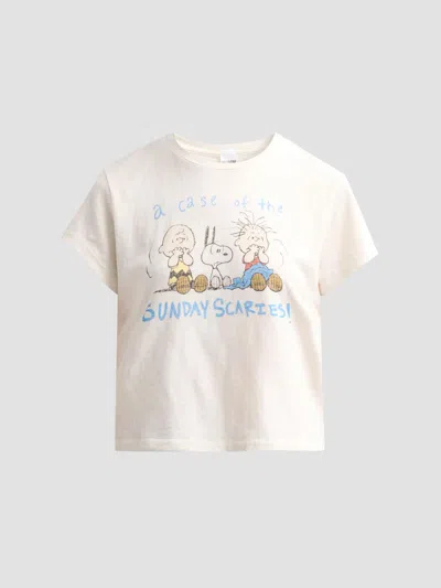 Re/done Women's '50s Scaries Boxy T-shirt In White