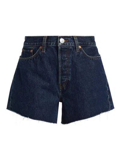 Re/done Women's 90s Low-slung Denim Shorts In Blue