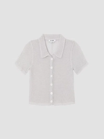 Re/done Women's Amelia Cashmere Polo Top In Neutral