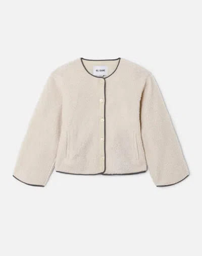 Re/done Women's Cocoon Liner Jacket In Vintage White In Neutral