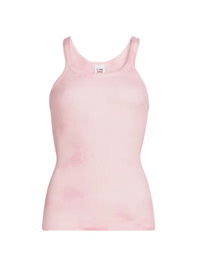 Re/done Women's Cotton Rib-knit Tank Top In Pink