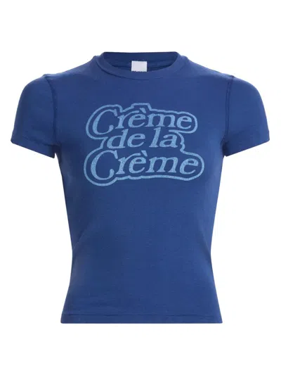 Re/done 90s Baby Tee Cr&eacute;me De La Cr&eacute;me In Postman Blue