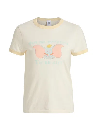 Re/done Women's Dumbo Graphic Slim Ringer T-shirt