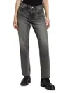 Re/done Easy Straight Crop Jeans In Smoke In Black
